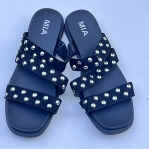 MIA Women's Black Embellished Silver Studs Kolete Sz 8